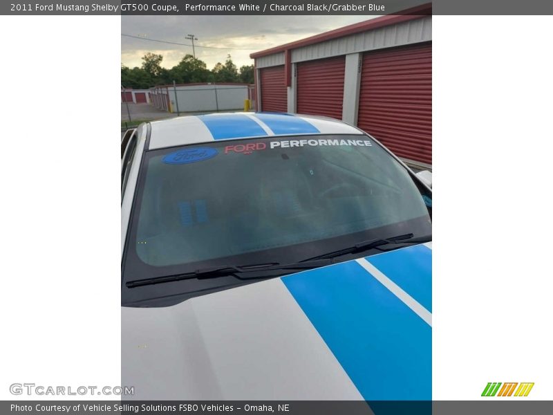Performance White / Charcoal Black/Grabber Blue 2011 Ford Mustang Shelby GT500 Coupe