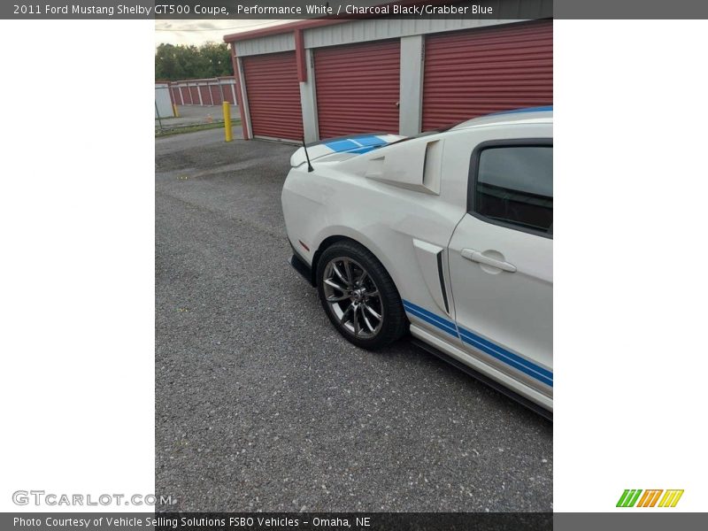 Performance White / Charcoal Black/Grabber Blue 2011 Ford Mustang Shelby GT500 Coupe