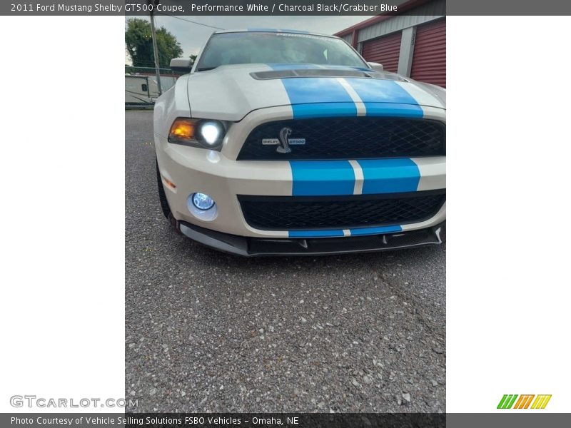 Performance White / Charcoal Black/Grabber Blue 2011 Ford Mustang Shelby GT500 Coupe