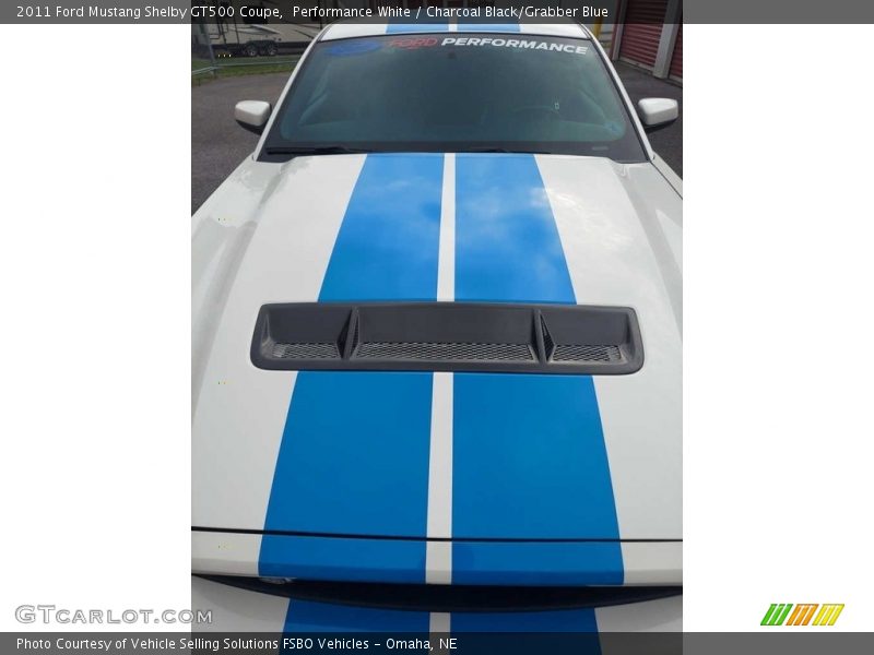 Performance White / Charcoal Black/Grabber Blue 2011 Ford Mustang Shelby GT500 Coupe