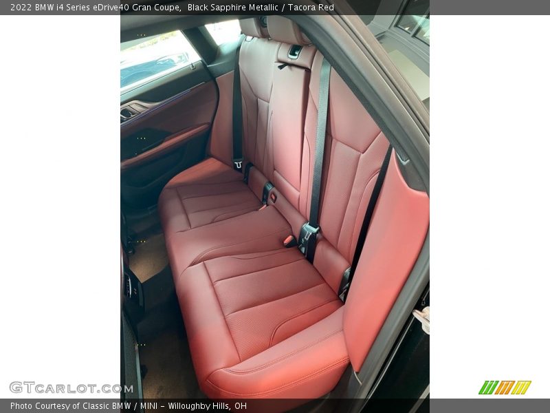 Black Sapphire Metallic / Tacora Red 2022 BMW i4 Series eDrive40 Gran Coupe