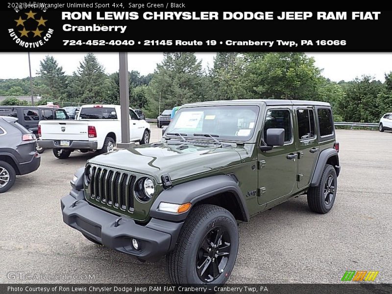 Sarge Green / Black 2022 Jeep Wrangler Unlimited Sport 4x4
