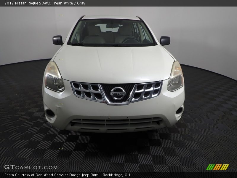 Pearl White / Gray 2012 Nissan Rogue S AWD