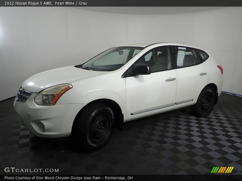 Pearl White / Gray 2012 Nissan Rogue S AWD