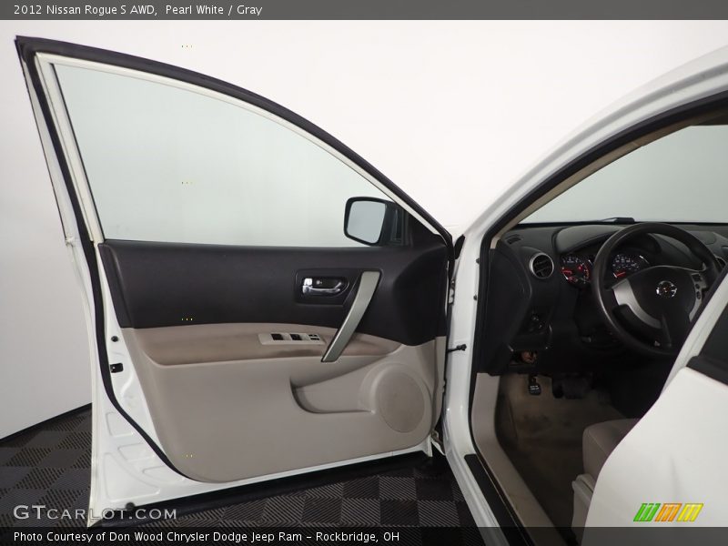 Pearl White / Gray 2012 Nissan Rogue S AWD