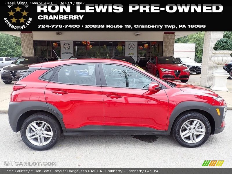 Pulse Red / Black 2021 Hyundai Kona SE AWD