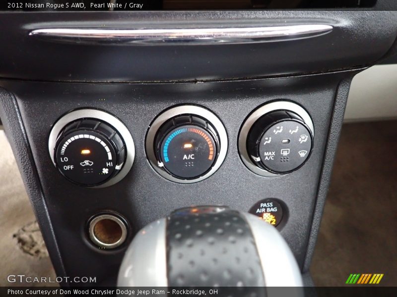 Pearl White / Gray 2012 Nissan Rogue S AWD