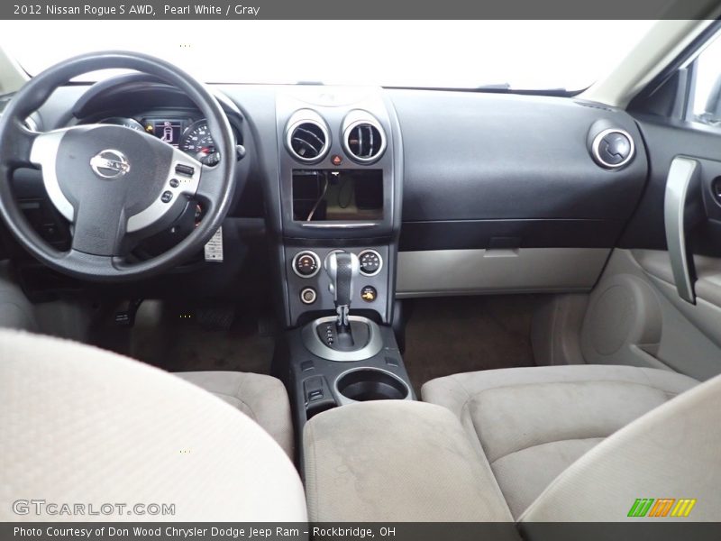 Pearl White / Gray 2012 Nissan Rogue S AWD