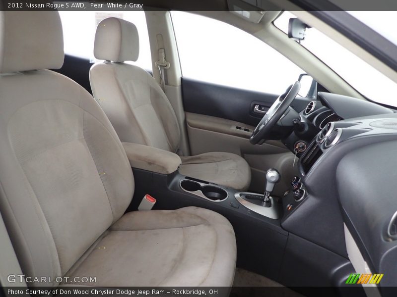 Pearl White / Gray 2012 Nissan Rogue S AWD