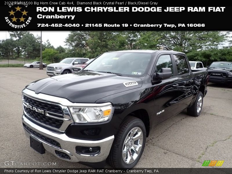 Diamond Black Crystal Pearl / Black/Diesel Gray 2022 Ram 1500 Big Horn Crew Cab 4x4