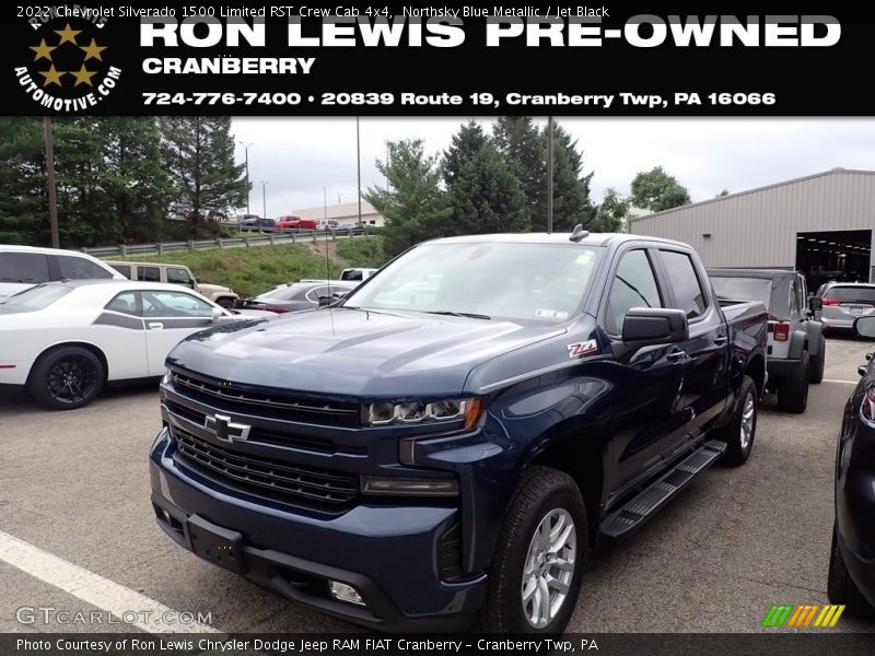 Northsky Blue Metallic / Jet Black 2022 Chevrolet Silverado 1500 Limited RST Crew Cab 4x4
