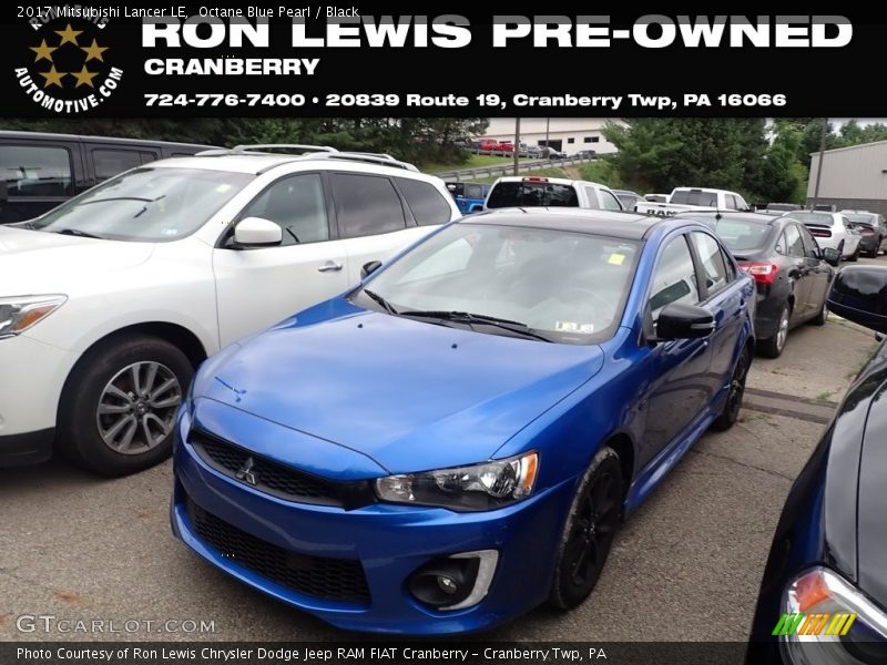 Octane Blue Pearl / Black 2017 Mitsubishi Lancer LE