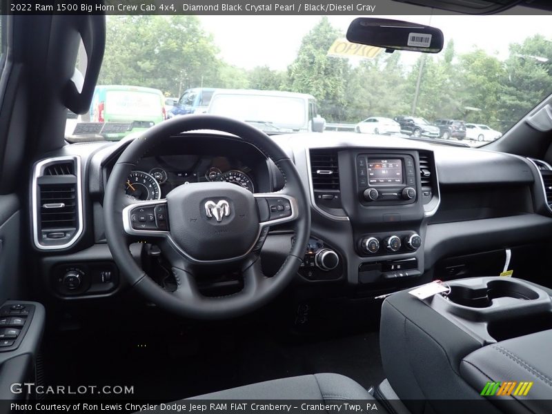 Diamond Black Crystal Pearl / Black/Diesel Gray 2022 Ram 1500 Big Horn Crew Cab 4x4