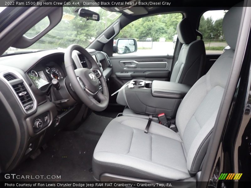 Diamond Black Crystal Pearl / Black/Diesel Gray 2022 Ram 1500 Big Horn Crew Cab 4x4