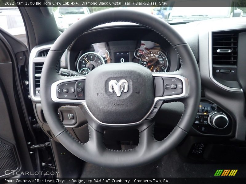 Diamond Black Crystal Pearl / Black/Diesel Gray 2022 Ram 1500 Big Horn Crew Cab 4x4