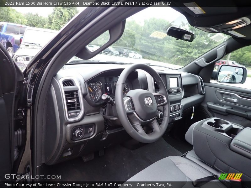 Diamond Black Crystal Pearl / Black/Diesel Gray 2022 Ram 1500 Big Horn Crew Cab 4x4