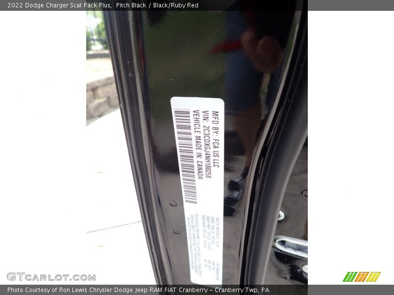 Pitch Black / Black/Ruby Red 2022 Dodge Charger Scat Pack Plus