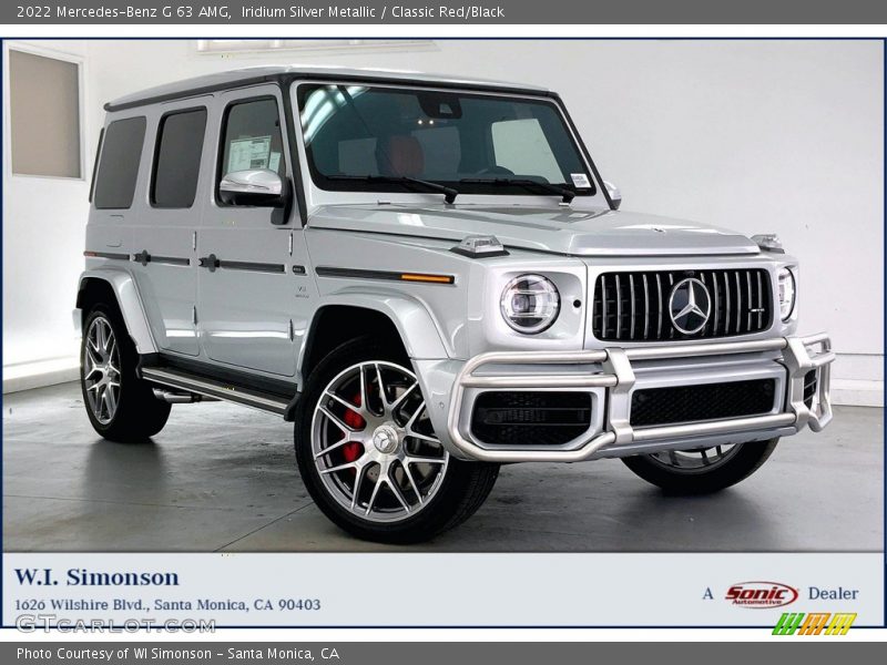 Iridium Silver Metallic / Classic Red/Black 2022 Mercedes-Benz G 63 AMG