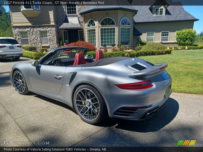 GT Silver Metallic / Bordeaux Red 2017 Porsche 911 Turbo Coupe