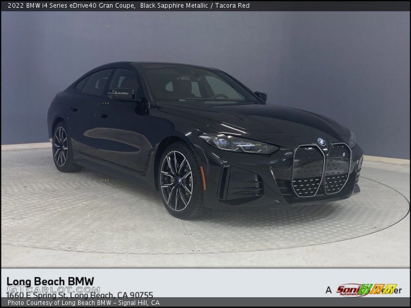 Black Sapphire Metallic / Tacora Red 2022 BMW i4 Series eDrive40 Gran Coupe