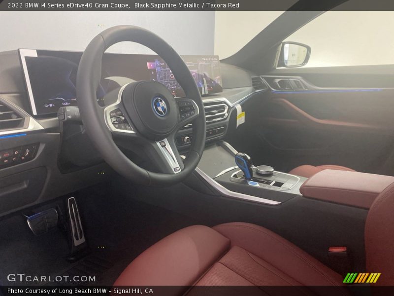 Black Sapphire Metallic / Tacora Red 2022 BMW i4 Series eDrive40 Gran Coupe