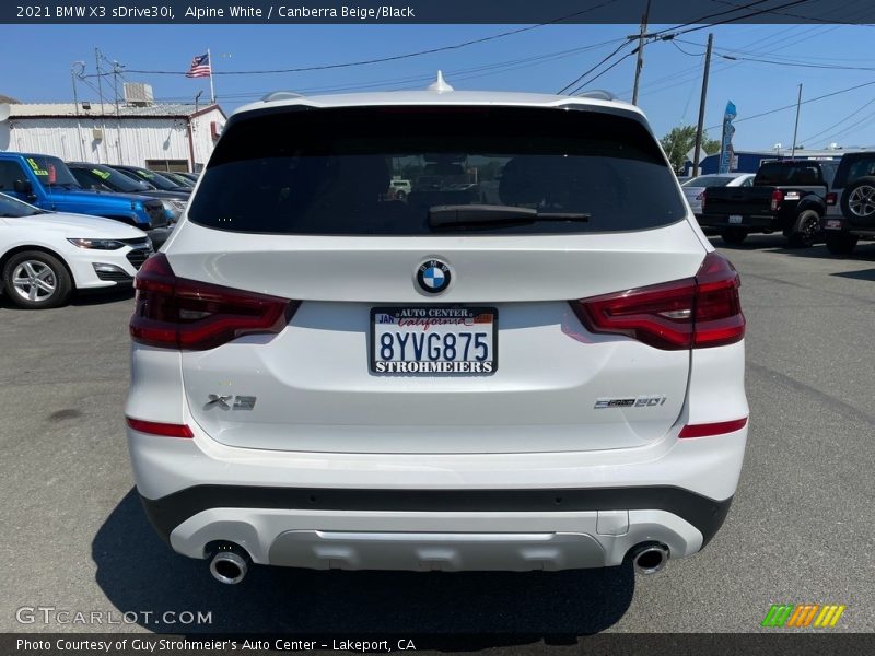 Alpine White / Canberra Beige/Black 2021 BMW X3 sDrive30i