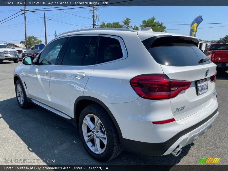 Alpine White / Canberra Beige/Black 2021 BMW X3 sDrive30i
