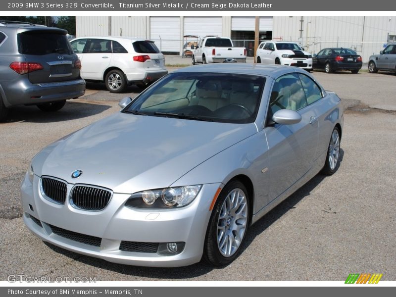 Titanium Silver Metallic / Cream Beige Dakota Leather 2009 BMW 3 Series 328i Convertible