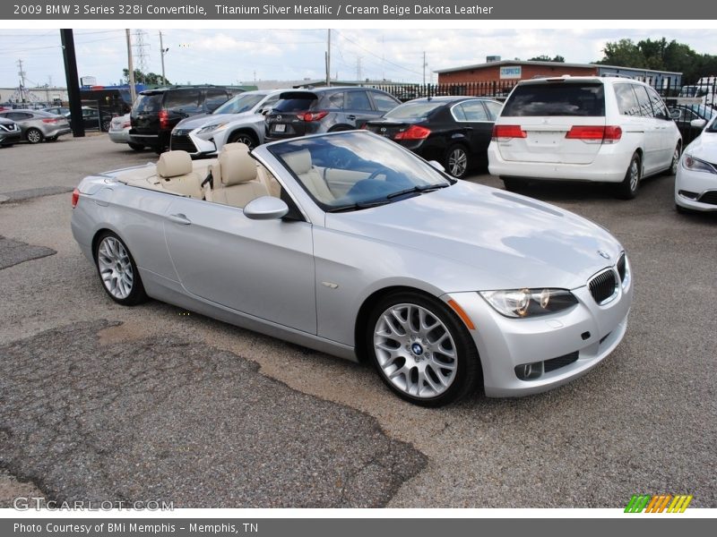 Titanium Silver Metallic / Cream Beige Dakota Leather 2009 BMW 3 Series 328i Convertible