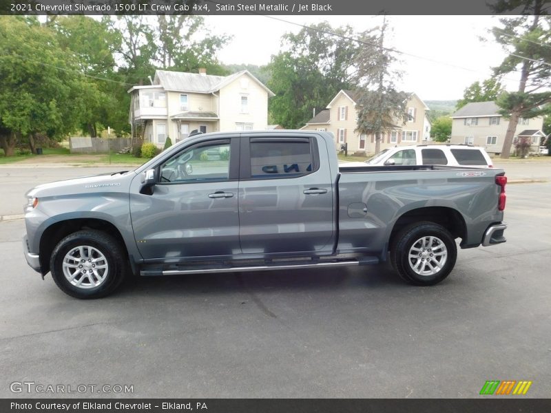 Satin Steel Metallic / Jet Black 2021 Chevrolet Silverado 1500 LT Crew Cab 4x4