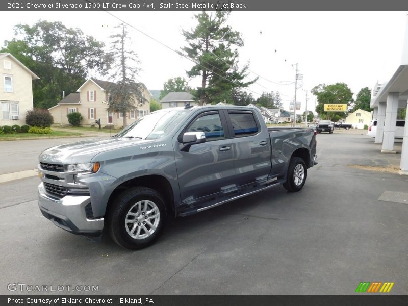 Satin Steel Metallic / Jet Black 2021 Chevrolet Silverado 1500 LT Crew Cab 4x4