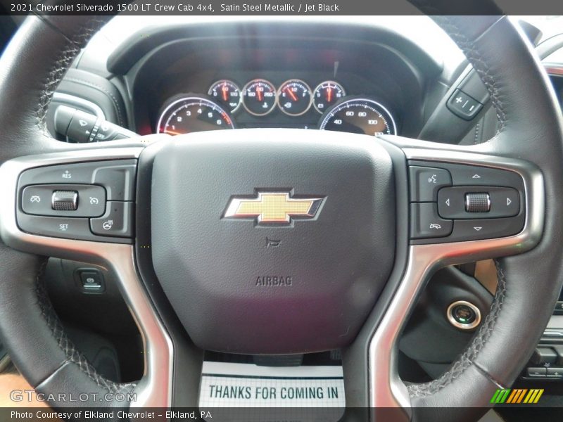 Satin Steel Metallic / Jet Black 2021 Chevrolet Silverado 1500 LT Crew Cab 4x4