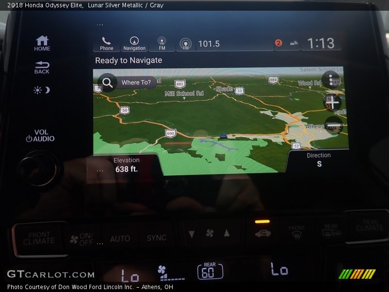 Lunar Silver Metallic / Gray 2018 Honda Odyssey Elite