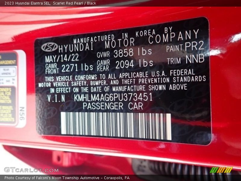 Scarlet Red Pearl / Black 2023 Hyundai Elantra SEL