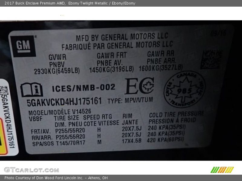 Ebony Twilight Metallic / Ebony/Ebony 2017 Buick Enclave Premium AWD