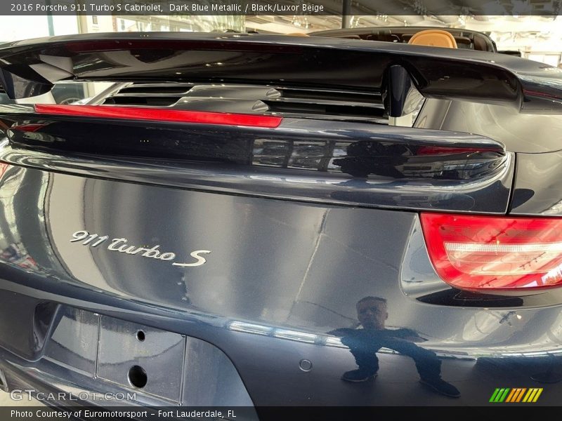 Dark Blue Metallic / Black/Luxor Beige 2016 Porsche 911 Turbo S Cabriolet