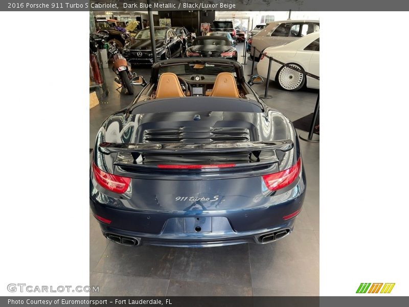 Dark Blue Metallic / Black/Luxor Beige 2016 Porsche 911 Turbo S Cabriolet