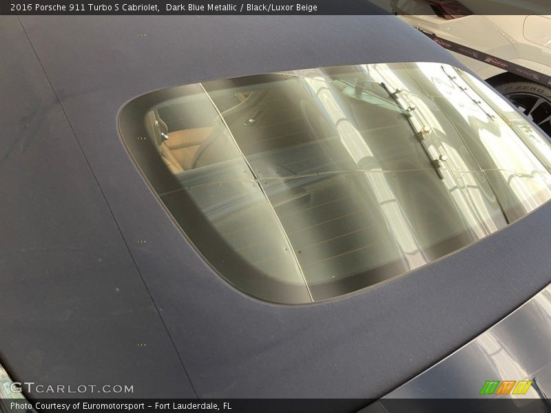 Dark Blue Metallic / Black/Luxor Beige 2016 Porsche 911 Turbo S Cabriolet