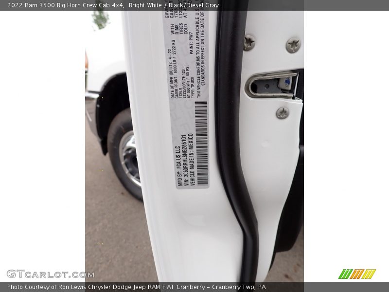 Bright White / Black/Diesel Gray 2022 Ram 3500 Big Horn Crew Cab 4x4