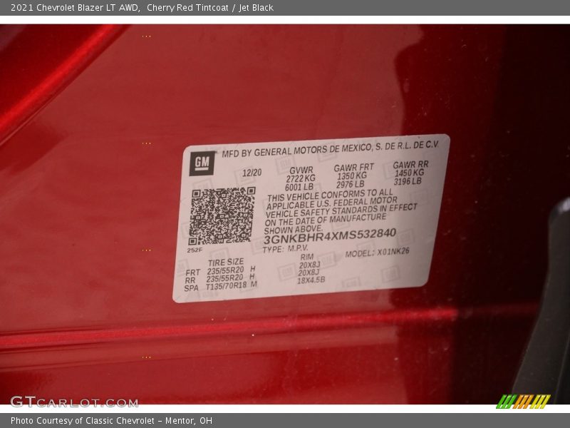 Cherry Red Tintcoat / Jet Black 2021 Chevrolet Blazer LT AWD