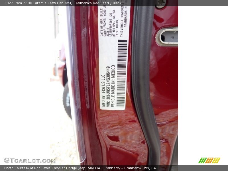 Delmonico Red Pearl / Black 2022 Ram 2500 Laramie Crew Cab 4x4