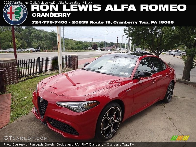 Alfa Rosso (Red) / Black 2022 Alfa Romeo Giulia Veloce AWD