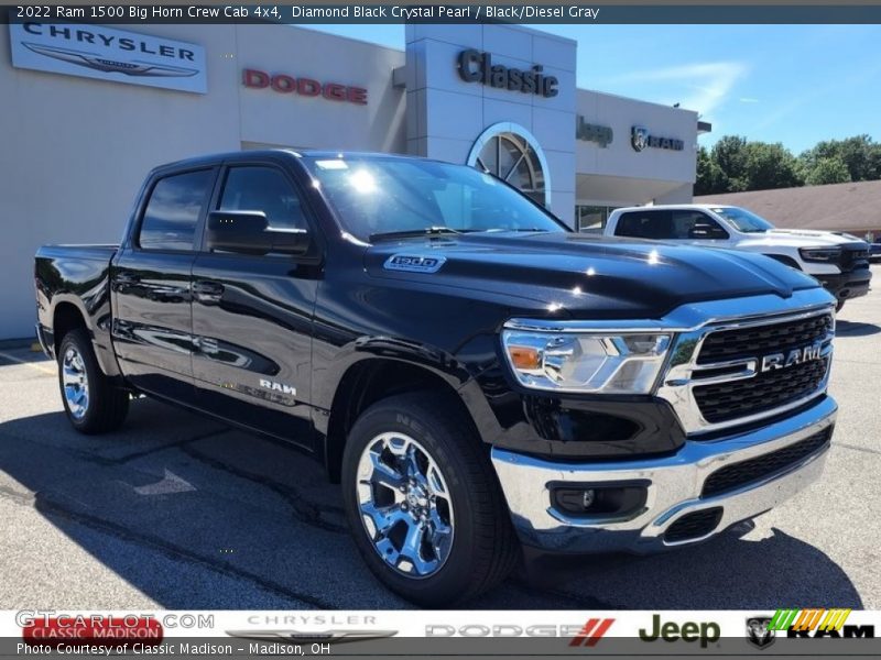 Diamond Black Crystal Pearl / Black/Diesel Gray 2022 Ram 1500 Big Horn Crew Cab 4x4
