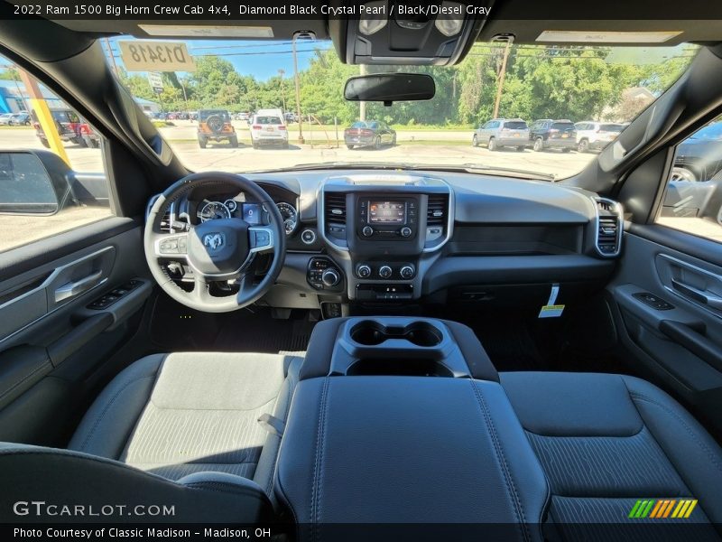 Diamond Black Crystal Pearl / Black/Diesel Gray 2022 Ram 1500 Big Horn Crew Cab 4x4