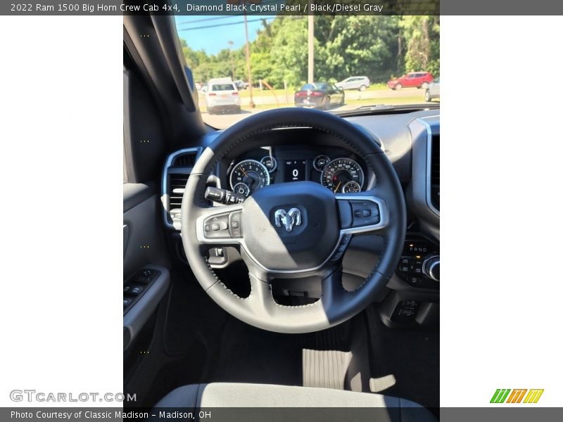 Diamond Black Crystal Pearl / Black/Diesel Gray 2022 Ram 1500 Big Horn Crew Cab 4x4