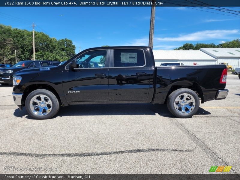 Diamond Black Crystal Pearl / Black/Diesel Gray 2022 Ram 1500 Big Horn Crew Cab 4x4