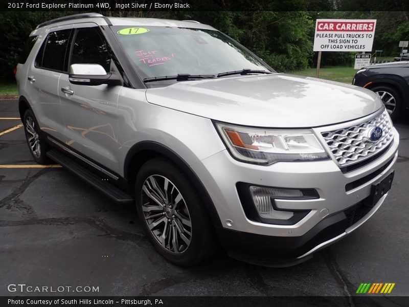 Ingot Silver / Ebony Black 2017 Ford Explorer Platinum 4WD