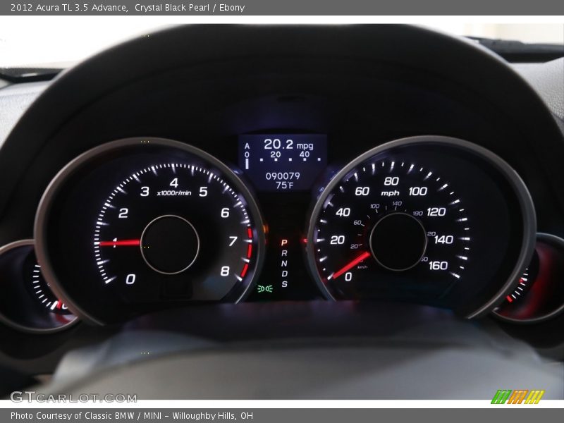 Crystal Black Pearl / Ebony 2012 Acura TL 3.5 Advance