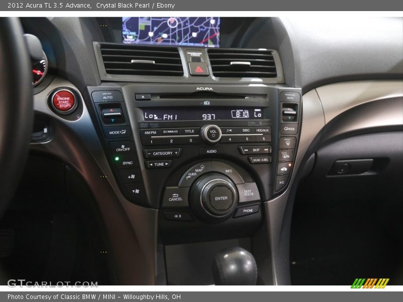 Crystal Black Pearl / Ebony 2012 Acura TL 3.5 Advance