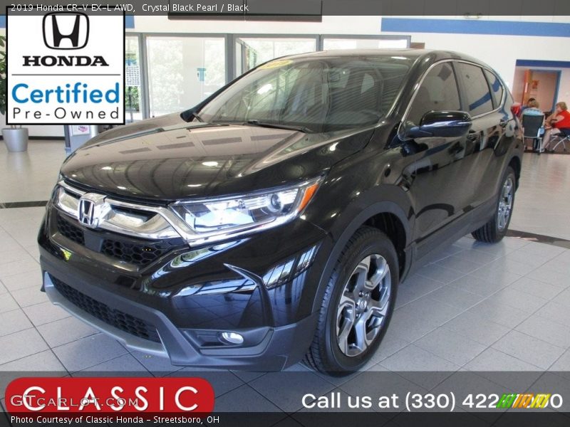 Crystal Black Pearl / Black 2019 Honda CR-V EX-L AWD